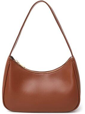 Women's Brown Zipper Tote Handbag Mini Shoulder Imported Clutch Purses